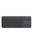 Logitech K400 Plus Ergonomic Wireless Touch - Tastatur - Tsjekkisk - Svart