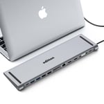 Hub USB C, oditton USB C Hub pour Ordinateur Portable 13 en 1 Hub, Internet/2 * 5Gbps USB 3.0/2 * 4K HDMI/2 *USB 2.0/VGA/USB C 5Gbps/100W PD/TF/SD Lecteur de Carte/3.5mm(pour Windows, Mac OS)