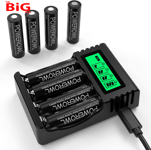 AA  Rechargeable  Batteries  with  Charger ,  8  Pcs  AA  Rechargeable  Batterie