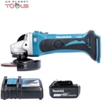 Makita DGA452 18V 115mm Angle Grinder With 1 x 6.0Ah Battery & Charger