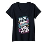 Womens Throwback Playlist 90s Hits 90s Era 90s Pop 90s Rock V-Neck T-Shirt