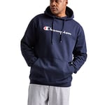 Champion Men's Powerblend Graphic Hoodie Hooded Sweatshirt, Navy-y06794, XS