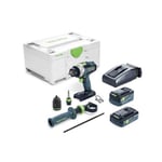 Perceuse-visseuse à percussion 18V QUADRIVE TPC 18/4 5,0/4,0 I-Plus + 2 batteries 4Ah / 5Ah + chargeur + coffret SYSTAINER SYS 3 -