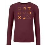 Ortovox 185 Merino Brand Outline LS - Sous-vêtement mérinos femme Winetasting XL