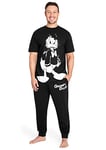 Disney Pyjama Homme Humoristique, Ensemble de Pyjama Humour Taille M-3XL, Grincheux, Donald Duck, Jack Skellington (Noir, 3XL)