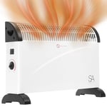 SA Products 2000W Convector Heater | Electric Radiator 3 Settings Wall Mountable Heater | Electric Heater Energy Efficient Convection Heater | Heaters for Home Low Energy Silent Heater (White/Black)