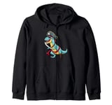 Pirates Dinosaur Cruise Captain Crossbones Trex Dino Costume Zip Hoodie