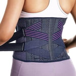 Fitomo Ceinture Lombaire Femme avec 7 Supports Métalliques, Ceinture Dorsale Femme Pour Sciatique, Hernie Discale, Scoliose, Ajustable et Respirant