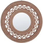 Beliani - Miroir Mural Style Boho Rond Effet Bois en Bambou Fait Main ø 62 cm Cacoma