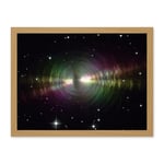 Artery8 Hubble Space Telescope Image Rainbow Image Of The Egg Nebula Light Ripples Reflecting On The Dying Star's Dust Shells Artwork Framed Wall Art Print 18X24 Inch