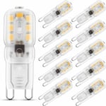 KZQ - Ampoule led G9 2W Blanc Chaud 3000K, Équivalent 25W Ampoule Halogène, 230V ac 180lm, Faisceaux Larges à 360°, Culot G9, Lot de 10 [Classe