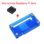 Boîtier acrylique Raspberry Pi Zero W + dissipateur thermique en aluminium pour RPI Zero Box,boîtier de couverture,également pour RPI Zero V1.3 - Type Bleu