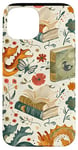 Coque pour iPhone 15 Motif de ver de bibliothèque Cute Dragon Books Cottagecore