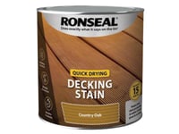 Ronseal Quick Drying Decking Stain Country Oak 2.5 litre RSLQDDSCO25L