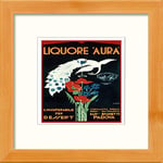 Lumartos, Vintage Poster Liquore Aura Contemporary Home Decor Wall Art Print, Pine Frame, 12 x 12 Inches