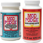 Mod Podge 8 oz Dishwasher Safe Gloss, & Podge Gloss Waterbase Sealer, Glue and Finish - 16 oz