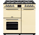 BELLING Kensington X90G Gas Range Cooker - Cream & Chrome, Cream