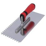 HELPMATE - Truelle dentée 6 x 6 mm - Spatule crantée professionnelle fabriquée en Allemagne en acier inoxydable - Truelle dentée 230 x 130 mm pour l'application de mastic et de colle à carrelage