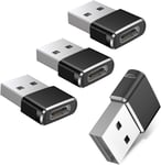 Adaptateur Usb Vers Usb C 4 Pack,Type C Femelle Usb A Mâle Convertir Chargeur Pour Iphone 16 15 14 13 12 Pro ,Ipad 10 Air 4 5 Mini 6 7,Airpods 3,Samsung Galaxy S24 S23 A55 A54,Tab S9 S8[L285]