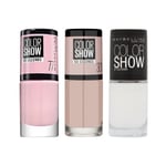 Maybelline New York Nagellack Set of 3 Colorshow Nail Polishes - 77 Nebline / 301 Lov dam