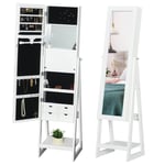 LED Light Jewelry Cabinet Storage Armoire 2 Mirrors Drawers