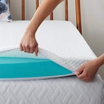 LUCID Surmatelas Doux et Respirant - Lavable en Machine - Antidérapant (sur-Matelas Non Inclus) - Lit Simple (90 x 190 cm) - 5 cm Blanc