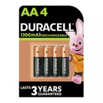 Duracell AA 1300mAh Rechargeable Batteries 4 Pack - Brand New + Free P&P