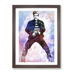 Elvis Presley The Jailhouse Rock In Abstract Modern Art Framed Wall Art Print, Ready to Hang Picture for Living Room Bedroom Home Office Décor, Walnut A3 (34 x 46 cm)