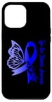 Coque pour iPhone 14 Plus Type One Diabetes Diabetic T1D Ruban Bleu Papillon Fleurs