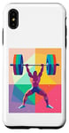 Coque pour iPhone XS Max Musculaire Guy Overhead Pressing a Massive Barbell