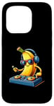 Coque pour iPhone 15 Pro Banane DJ Musique Mixer Casque Lunettes