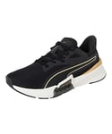 PUMA Women's PWRFrame TR Deco Glam WNS Gymnastics Shoe, Black Team Gold, 7 UK