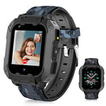 LiveGo Smartwatch pour Enfants 4G avec Tracker GPS, Appels et écran HD, SMS combiné, Appel vidéo, SOS, podomètre, Montre 4G pour Enfants de 6 à 12 Ans (Noir T28)