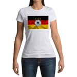 T-Shirt Femme Col Rond Blason Drapeau Allemagne Foot Equipe National Embleme Sport