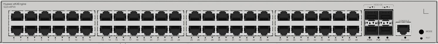 Huawei S220-48P4X 48x10/100/1000BASE-T ports 380W PoE+ 4x10GE SFP+ ports built-in AC power