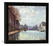 Kunst für Alle 'Image encadrée de Alfred Sisley Vue du Canal Saint-Martin, Paris, d'art dans Le Cadre de Haute qualité Photos Fait Main, 40 x 30 cm, Noir Mat