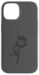 Coque pour iPhone 14 Rose noire abstraite dessin minimaliste Line Art