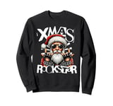 Xmas Music Rockstar Santa Claus Is A Rock Star 2024 2025 Sweatshirt