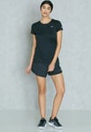 Wmns Nike Tiempo Dry Poke Dot Running Shorts Sz S Black Reflective BV3290 011