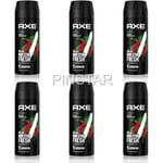 6 x Axe LYNX  Deodorant Body Spray 150ml - Africa