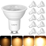 Lepro Ampoule LED GU10 Dimmable, 4,5W Équivalent 50W, Blanc Chaud 2700K, 345lm, Faisceau Étroit 38°, Lampe Intensité Variable 220-240V, Lot de 10