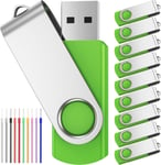 10 Pièce Clés Usb 16 Go Rotatif Clef Usb 16Go Lot De 10 Pendrives Lecteur Flash Usb Pas Cher Vert Cle Usb Usb 2.0 Flash Drive Avec Cordes By