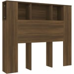 Tête de lit avec rangement accessoire de lit table de chevet étagère 120 x 18,5 x 104,5 cm mdf marron