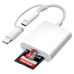 Lecteur de Carte SD pour iPhone, Lecteur de Carte SD USB C pour Micro SD/SD, Adaptateur Micro SD, Lecteurs Carte Mémoire Externes, Adaptateur de Carte SD pour iPhone, iPad, Galaxy