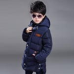 Doudoune Enfant Garçon De Marque Mi-Longue À Capuche Chaude Hiver Manteau Garçon Couleur Unie Chaude En Cotton Parka Garçon -Zs307017