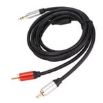 3,5 mm - 2RCA-kaapeli uros-uros HiFi Stereo Kullattu äänenjakojohto puhelimen MP3-kaiutintelevisiolle