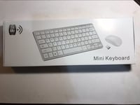 White Wireless MINI Keyboard & Mouse for Samsung UE37ES5500K Smart TV