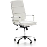 Fauteuil de Bureau Morgan inclinable Blanc, Cuir synthétique