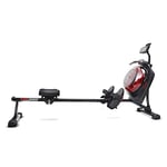 Sunny Health & Fitness Hydro + Dual Resistance Smart Magnetic Water Rowing Machine in Black - SF-RW522017BLK