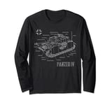 World War 2 German Tank Panzer IV Engineering Blueprint Long Sleeve T-Shirt